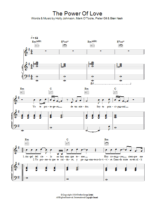 Il Divo The Power Of Love sheet music notes and chords arranged for Piano, Vocal & Guitar Chords