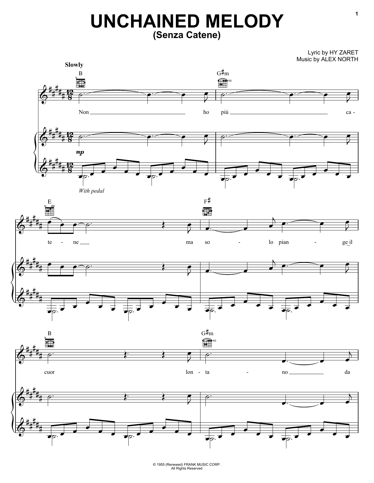 Learn to play Il Divo Unchained Melody (Senza Catene) sheet music for Piano, Vocal & Guitar Chords (Right-Hand Melody) in minutes. Price: 7.8900$ Il Divo Unchained Melody (Senza Catene) sheet music notes and chords arranged for Piano, Vocal & Guitar Chords (Right-Hand Melody)