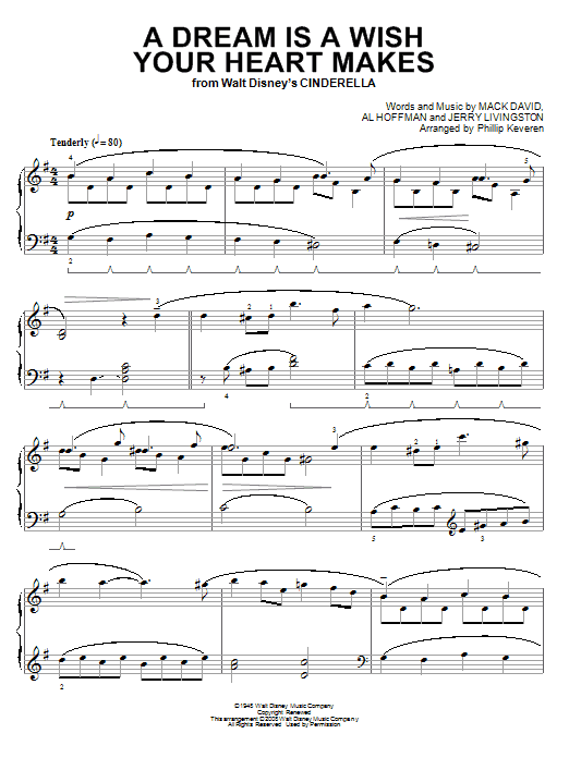 Ilene Woods A Dream Is A Wish Your Heart Makes [Classical version] (from Cinderella) (arr. Phillip Keveren) sheet music notes and chords. Download Printable PDF.