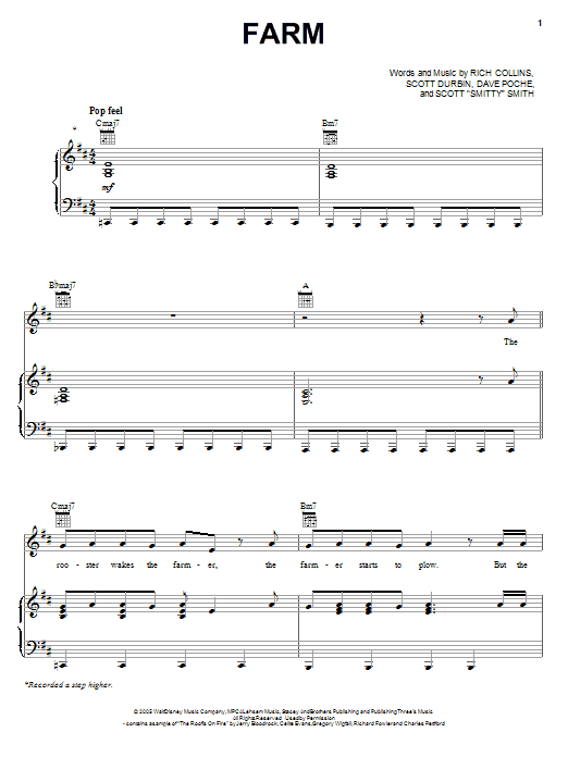 Learn to play Imagination Movers Farm sheet music for Piano, Vocal & Guitar Chords (Right-Hand Melody) in minutes. Price: 7.8900$ Imagination Movers Farm sheet music notes and chords arranged for Piano, Vocal & Guitar Chords (Right-Hand Melody)