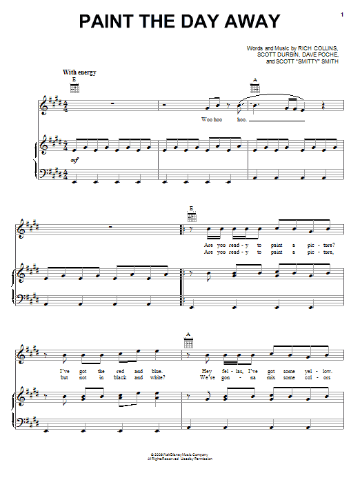 Learn to play Imagination Movers Paint The Day Away sheet music for Piano, Vocal & Guitar Chords (Right-Hand Melody) in minutes. Price: 7.8900$ Imagination Movers Paint The Day Away sheet music notes and chords arranged for Piano, Vocal & Guitar Chords (Right-Hand Melody)