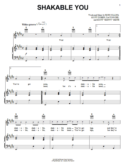 Imagination Movers Shakable You sheet music notes and chords arranged for Piano, Vocal & Guitar Chords (Right-Hand Melody)