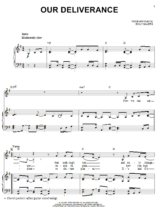 Learn to play Indigo Girls Our Deliverance sheet music for Piano, Vocal & Guitar Chords (Right-Hand Melody) in minutes. Price: 7.8900$ Indigo Girls Our Deliverance sheet music notes and chords arranged for Piano, Vocal & Guitar Chords (Right-Hand Melody)