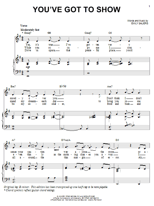 Learn to play Indigo Girls You've Got To Show sheet music for Piano, Vocal & Guitar Chords (Right-Hand Melody) in minutes. Price: 7.8900$ Indigo Girls You've Got To Show sheet music notes and chords arranged for Piano, Vocal & Guitar Chords (Right-Hand Melody)