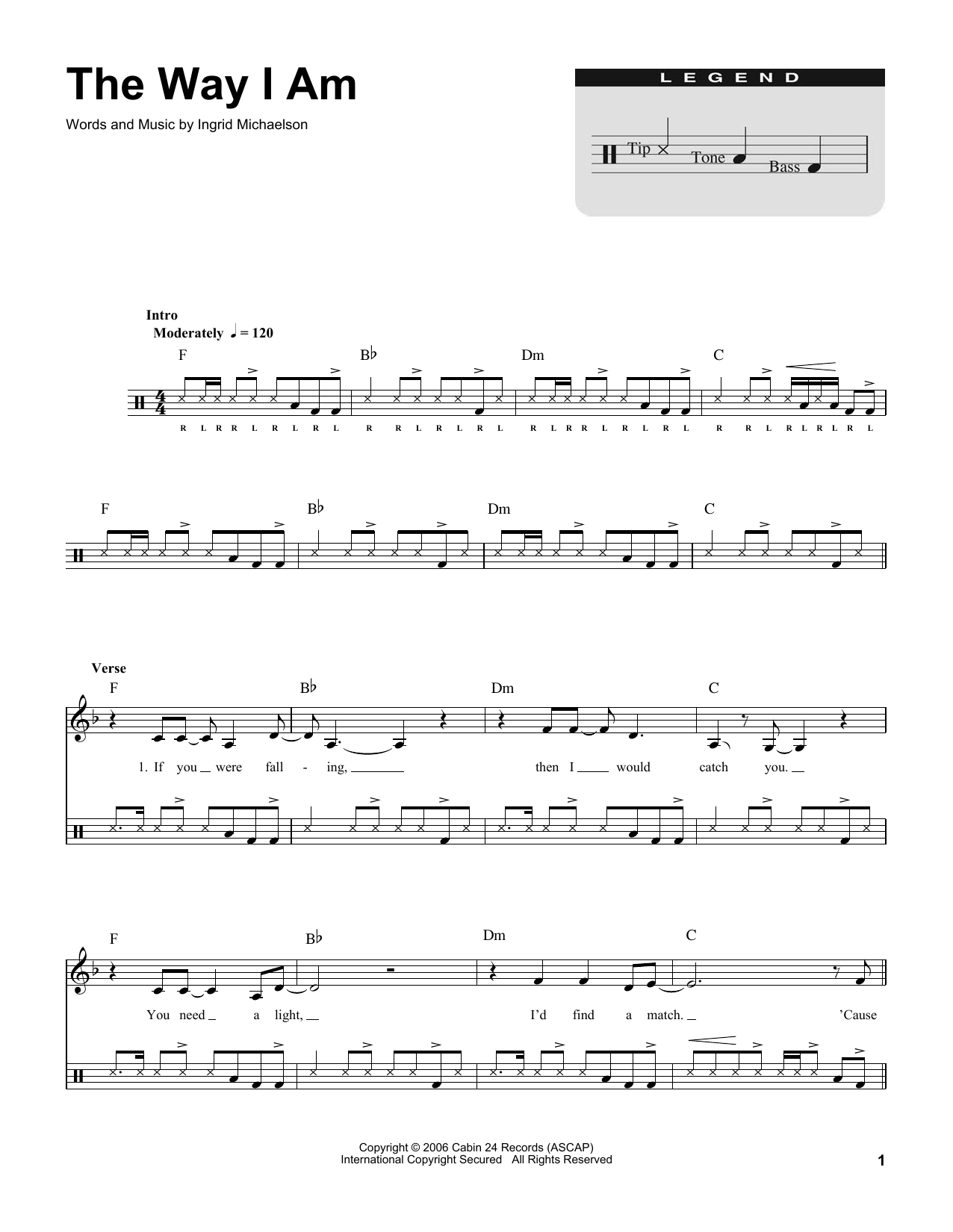 Ingrid Michaelson The Way I Am sheet music notes and chords. Download Printable PDF.