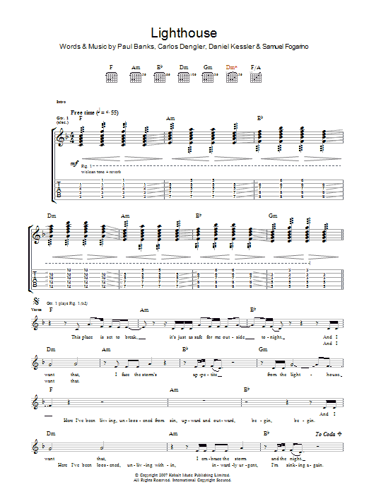 Learn to play Interpol The Lighthouse sheet music for Guitar Tab in minutes. Price: 7.8900$ Interpol The Lighthouse sheet music notes and chords arranged for Guitar Tab