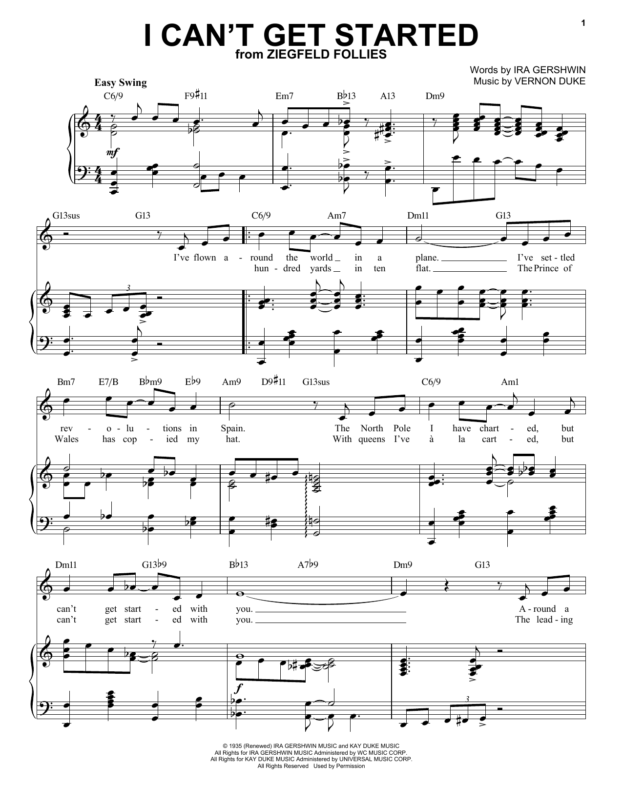 Ira Gershwin and Vernon Duke I Can't Get Started [Jazz version] (arr. Brent Edstrom) sheet music notes and chords arranged for Piano & Vocal