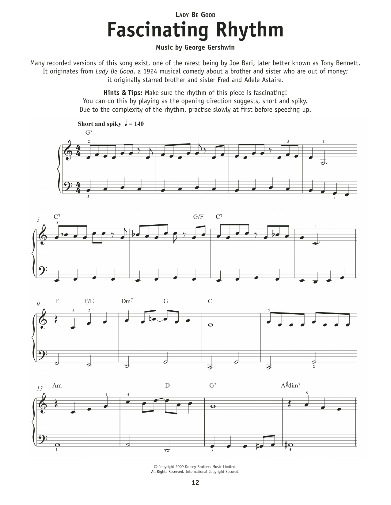 Ira Gershwin Fascinating Rhythm (from Lady Be Good) sheet music notes and chords. Download Printable PDF.