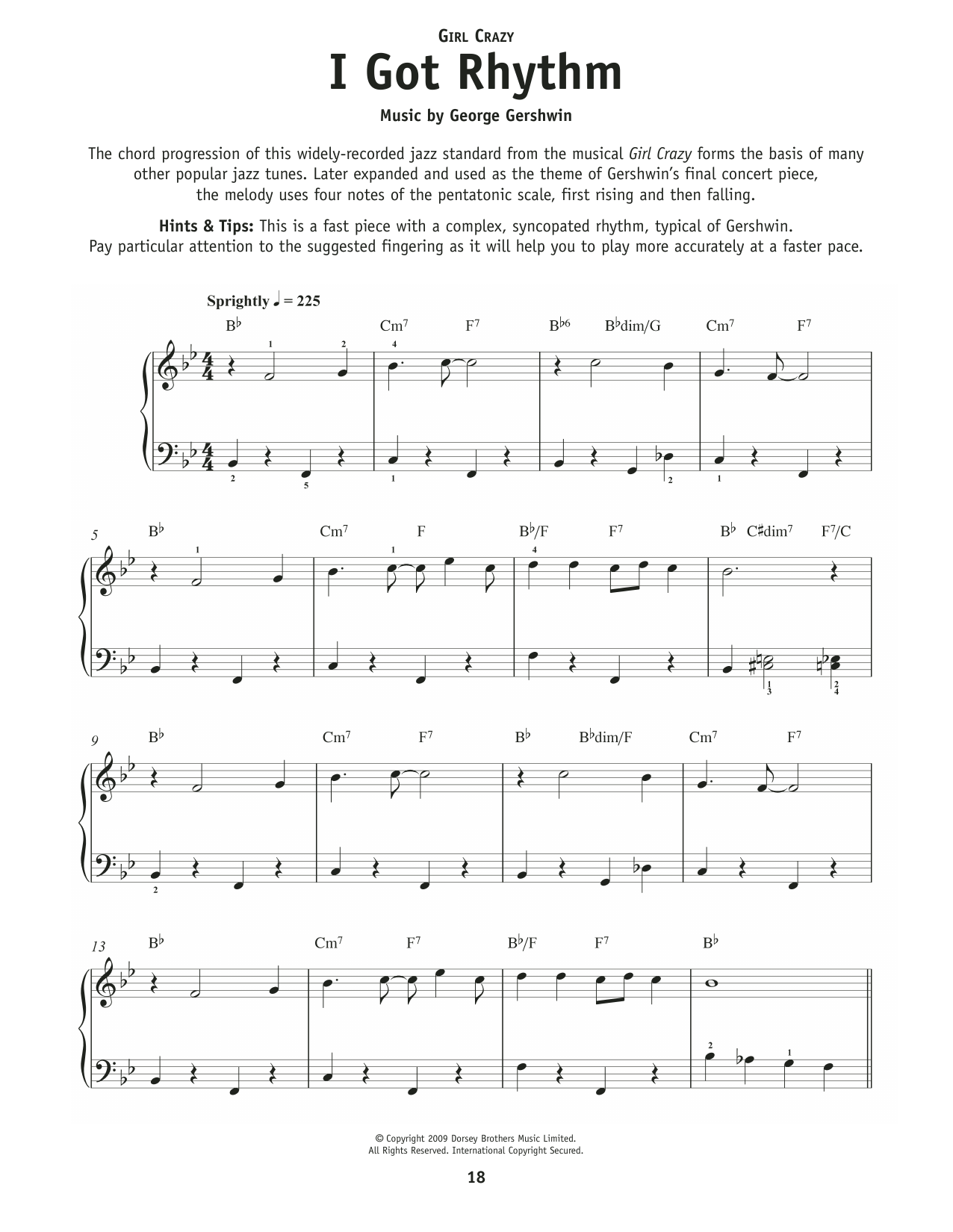 Ira Gershwin I Got Rhythm (from An American In Paris) sheet music notes and chords. Download Printable PDF.