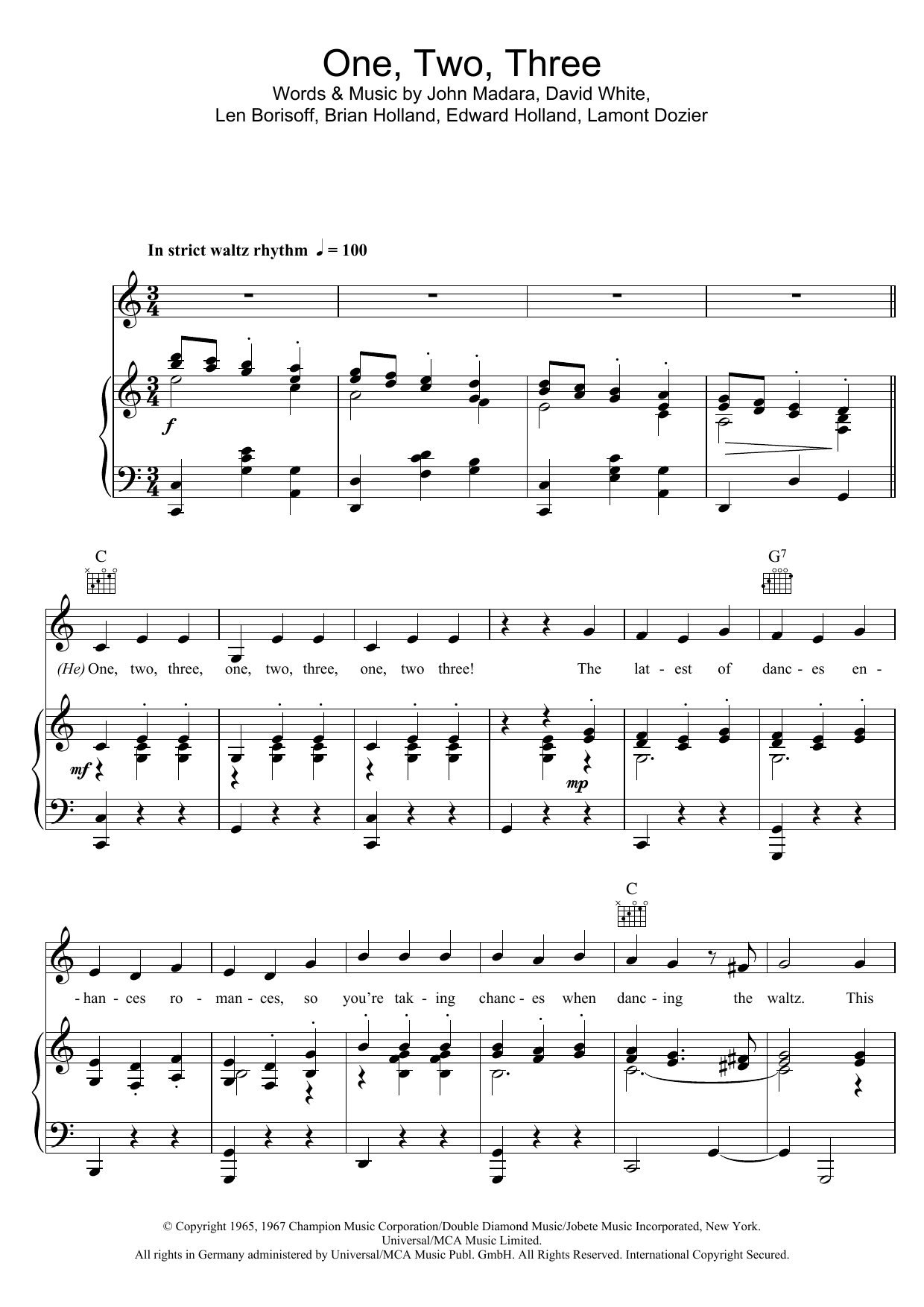 Learn to play Ira Gershwin One, Two, Three sheet music for Piano, Vocal & Guitar Chords in minutes. Price: 7.8900$ Ira Gershwin One, Two, Three sheet music notes and chords arranged for Piano, Vocal & Guitar Chords