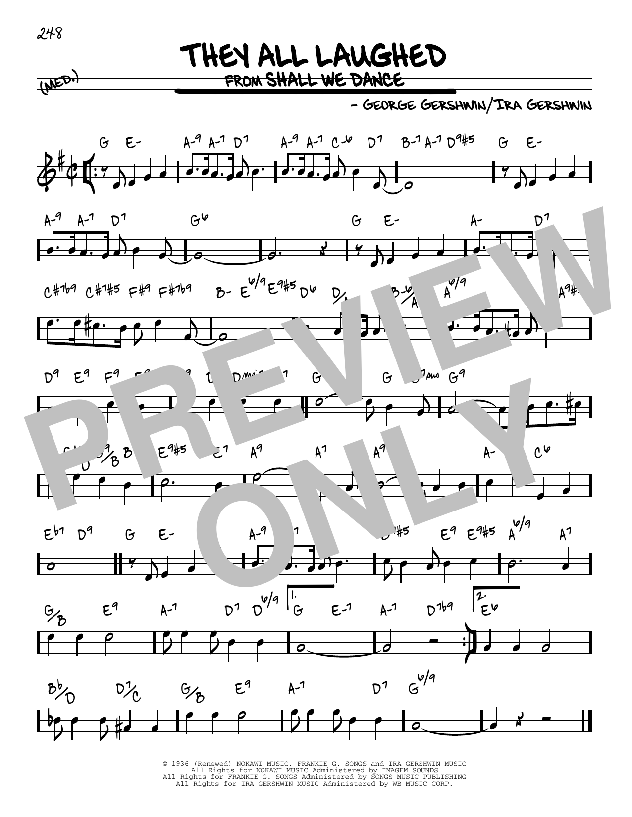 Ira Gershwin They All Laughed sheet music notes and chords. Download Printable PDF.