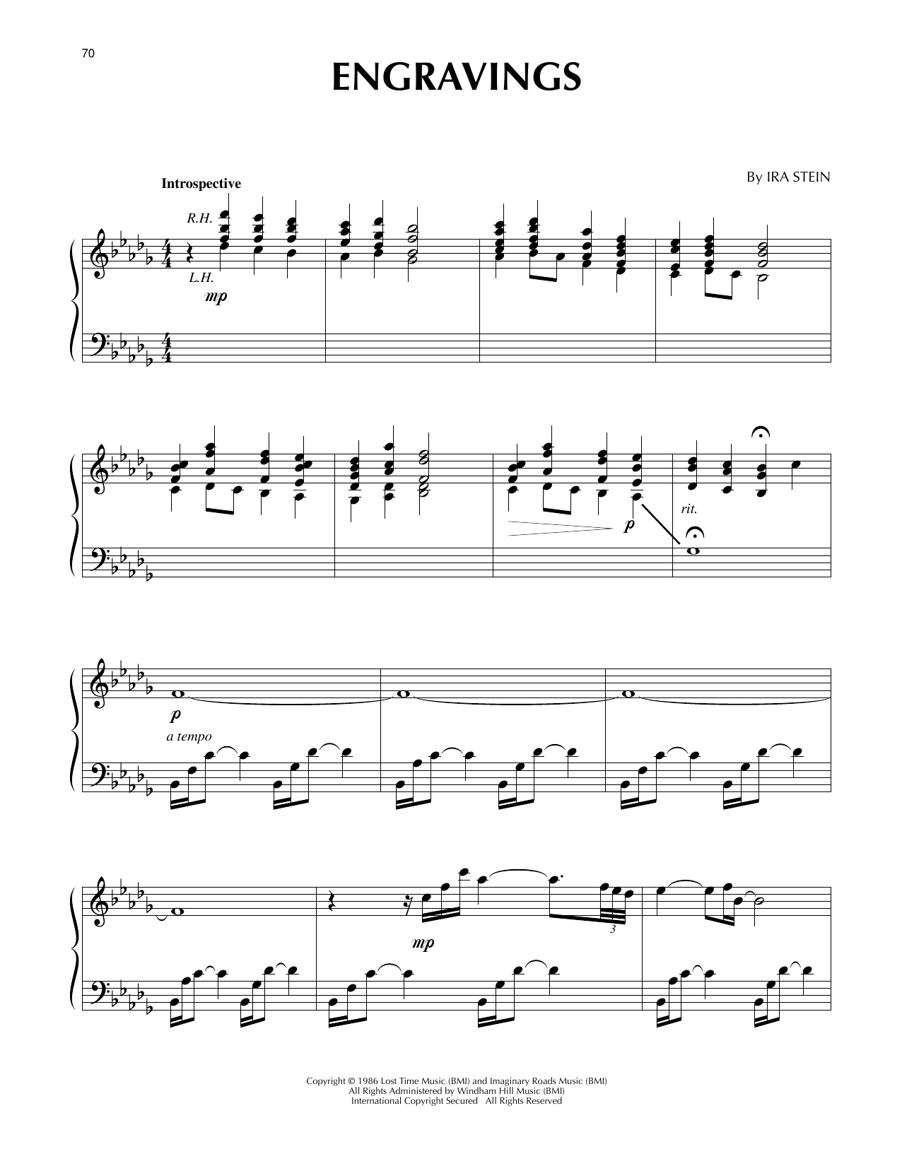 Ira Stein and Russel Walder Engravings sheet music notes and chords. Download Printable PDF.