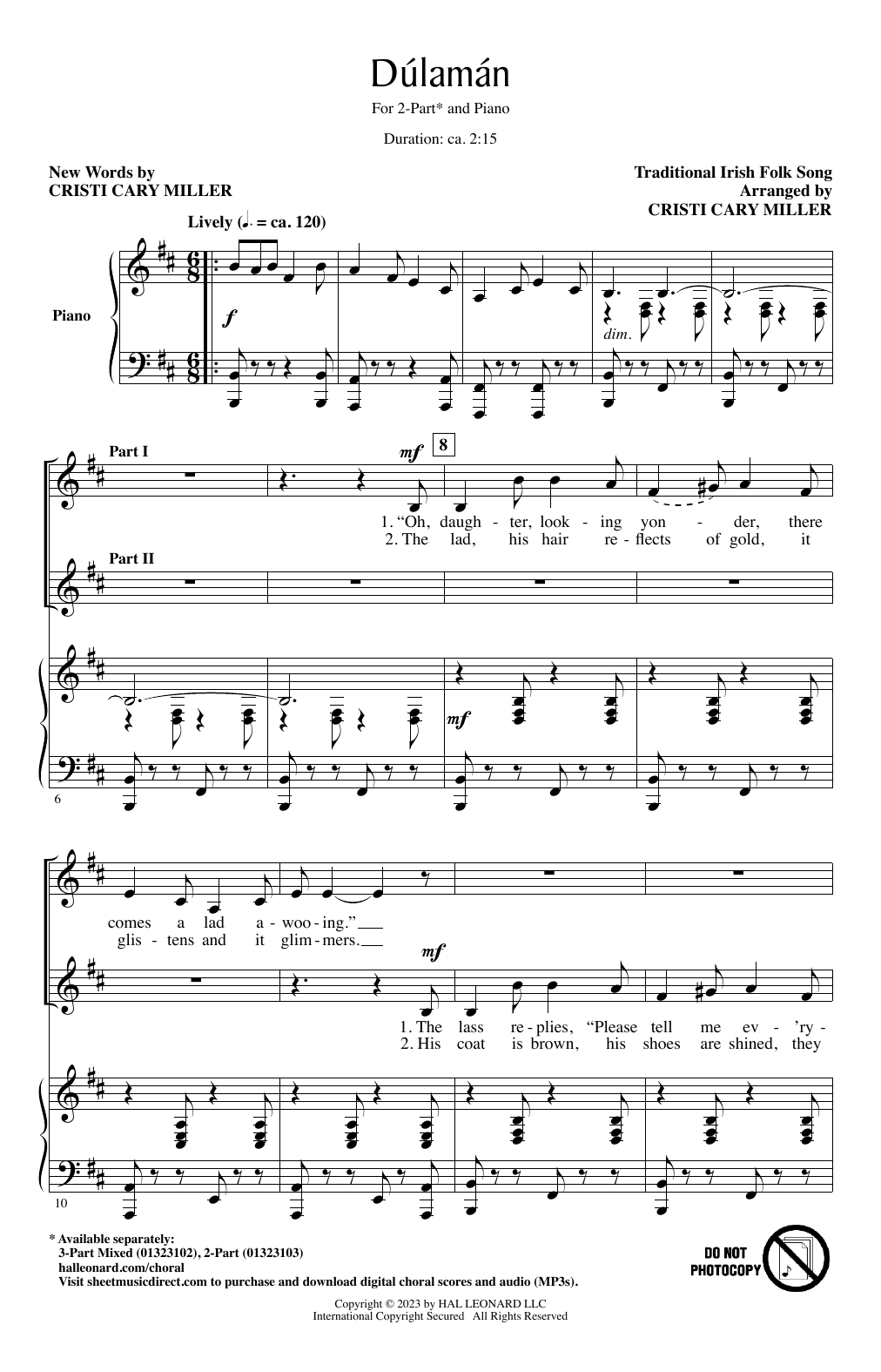 Irish Folk Song Dúlamán (arr. Cristi Cary Miller) sheet music notes and chords. Download Printable PDF.