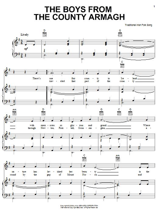 Learn to play Irish Folksong The Boys From The Country Armagh sheet music for Piano, Vocal & Guitar Chords (Right-Hand Melody) in minutes. Price: 7.8900$ Irish Folksong The Boys From The Country Armagh sheet music notes and chords arranged for Piano, Vocal & Guitar Chords (Right-Hand Melody)