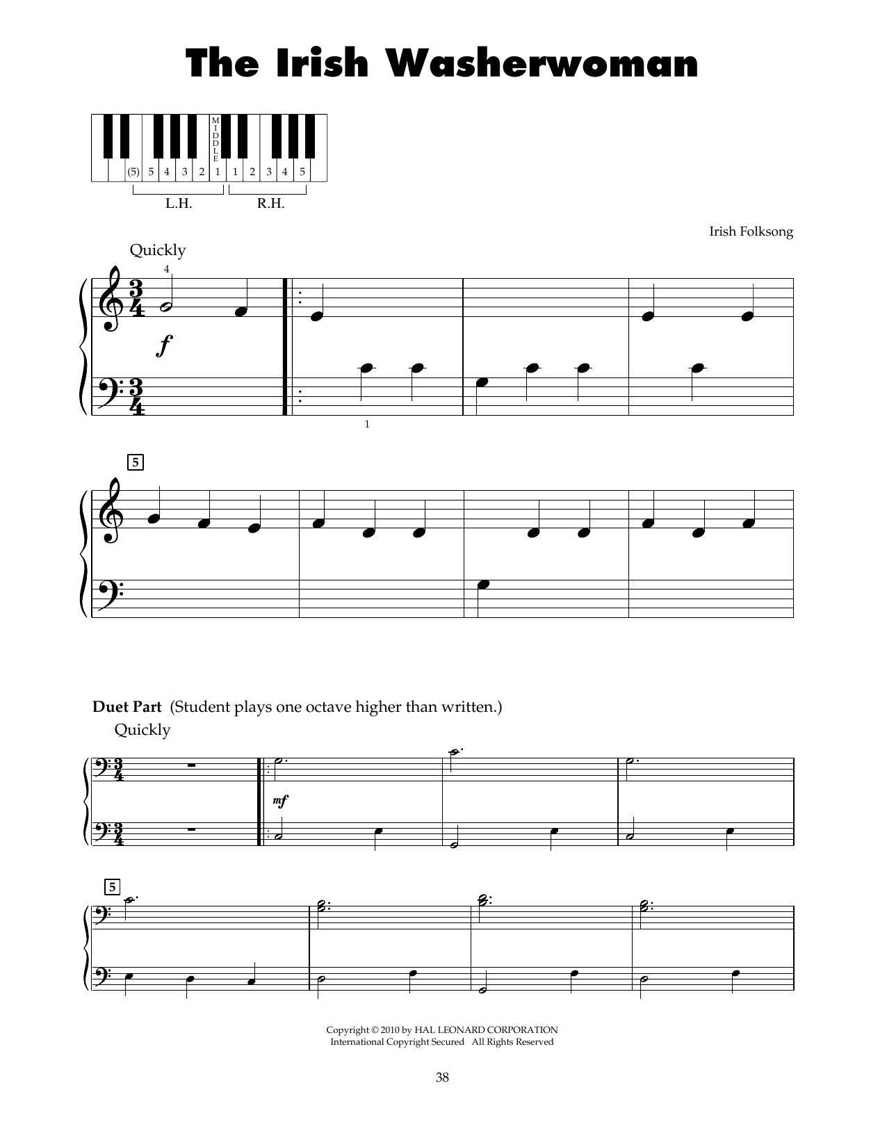 Irish Folksong The Irish Washerwoman sheet music notes and chords. Download Printable PDF.