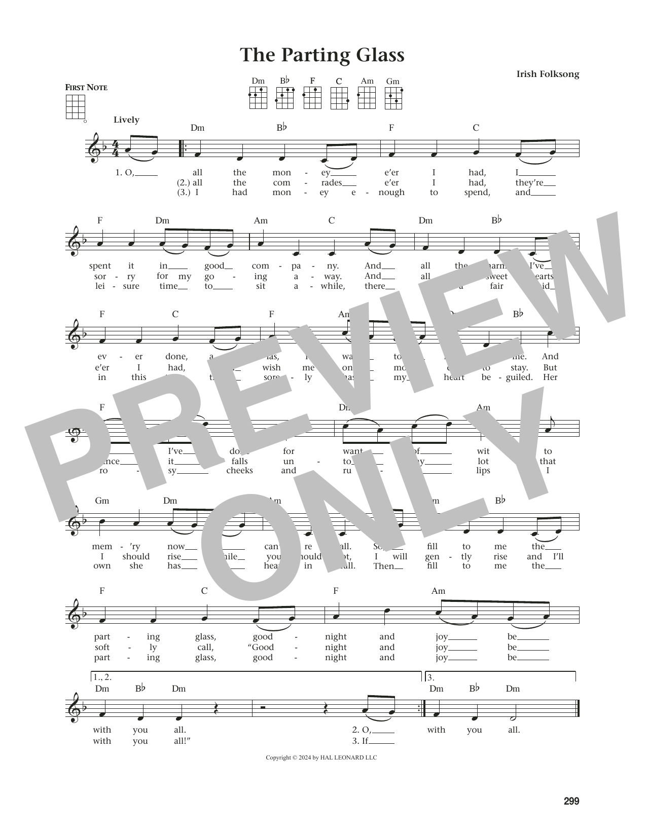 Irish Folksong The Parting Glass (from The Daily Ukulele) (arr. Jim Beloff) sheet music notes and chords. Download Printable PDF.