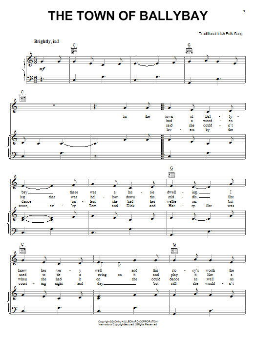 Learn to play Irish Folksong The Town Of Ballybay sheet music for Piano, Vocal & Guitar Chords (Right-Hand Melody) in minutes. Price: 7.8900$ Irish Folksong The Town Of Ballybay sheet music notes and chords arranged for Piano, Vocal & Guitar Chords (Right-Hand Melody)