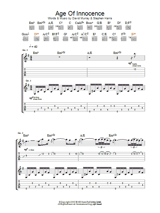 Learn to play Iron Maiden Age Of Innocence sheet music for Guitar Tab in minutes. Price: 7.8900$ Iron Maiden Age Of Innocence sheet music notes and chords arranged for Guitar Tab