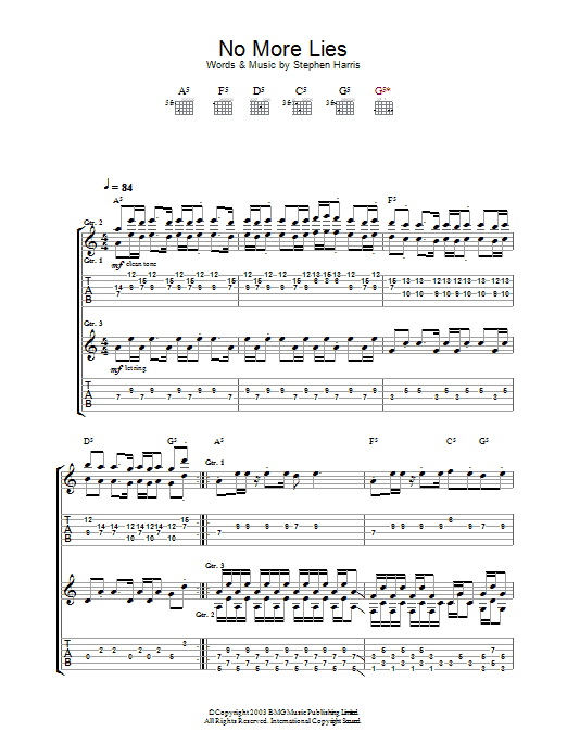 Learn to play Iron Maiden No More Lies sheet music for Guitar Tab in minutes. Price: 7.8900$ Iron Maiden No More Lies sheet music notes and chords arranged for Guitar Tab