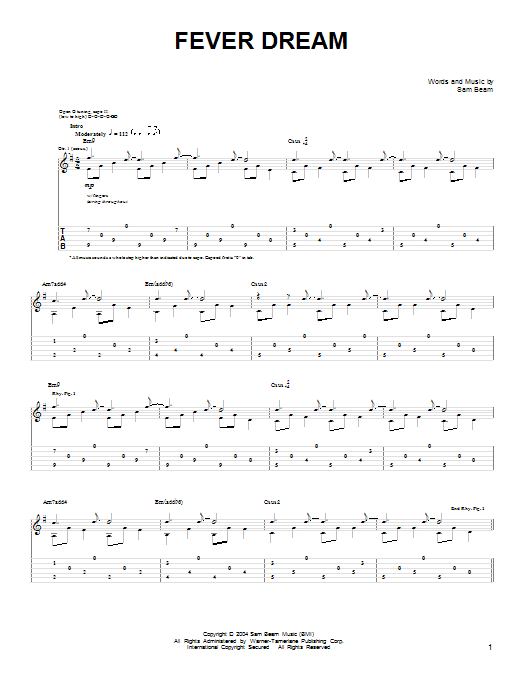 Iron & Wine Fever Dream sheet music notes and chords. Download Printable PDF.