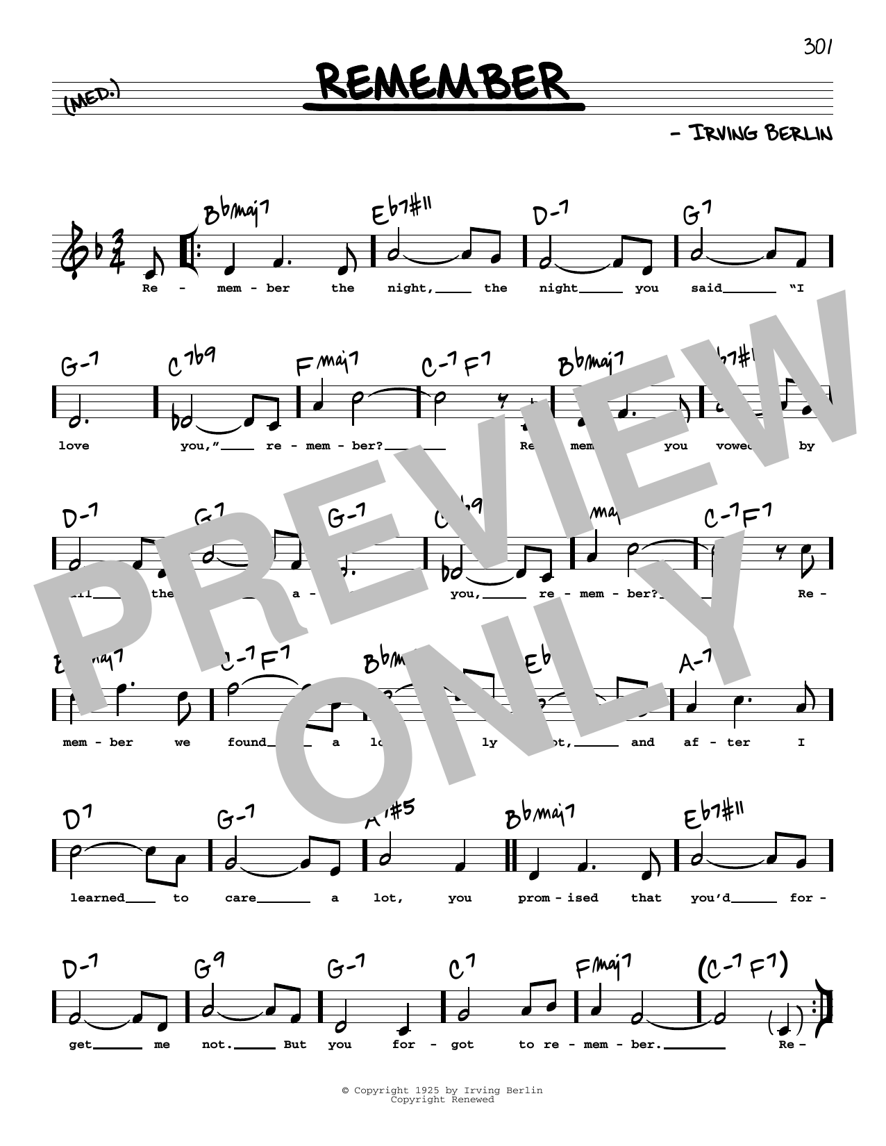 Learn to play Irving Berlin Remember (High Voice) sheet music for Real Book – Melody, Lyrics & Chords in minutes. Price: 5.9900$ Irving Berlin Remember (High Voice) sheet music notes and chords arranged for Real Book – Melody, Lyrics & Chords