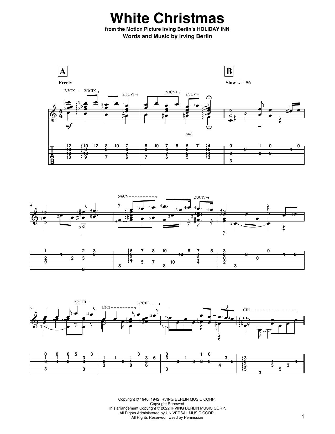 Irving Berlin White Christmas (arr. David Jaggs) sheet music notes and chords. Download Printable PDF.