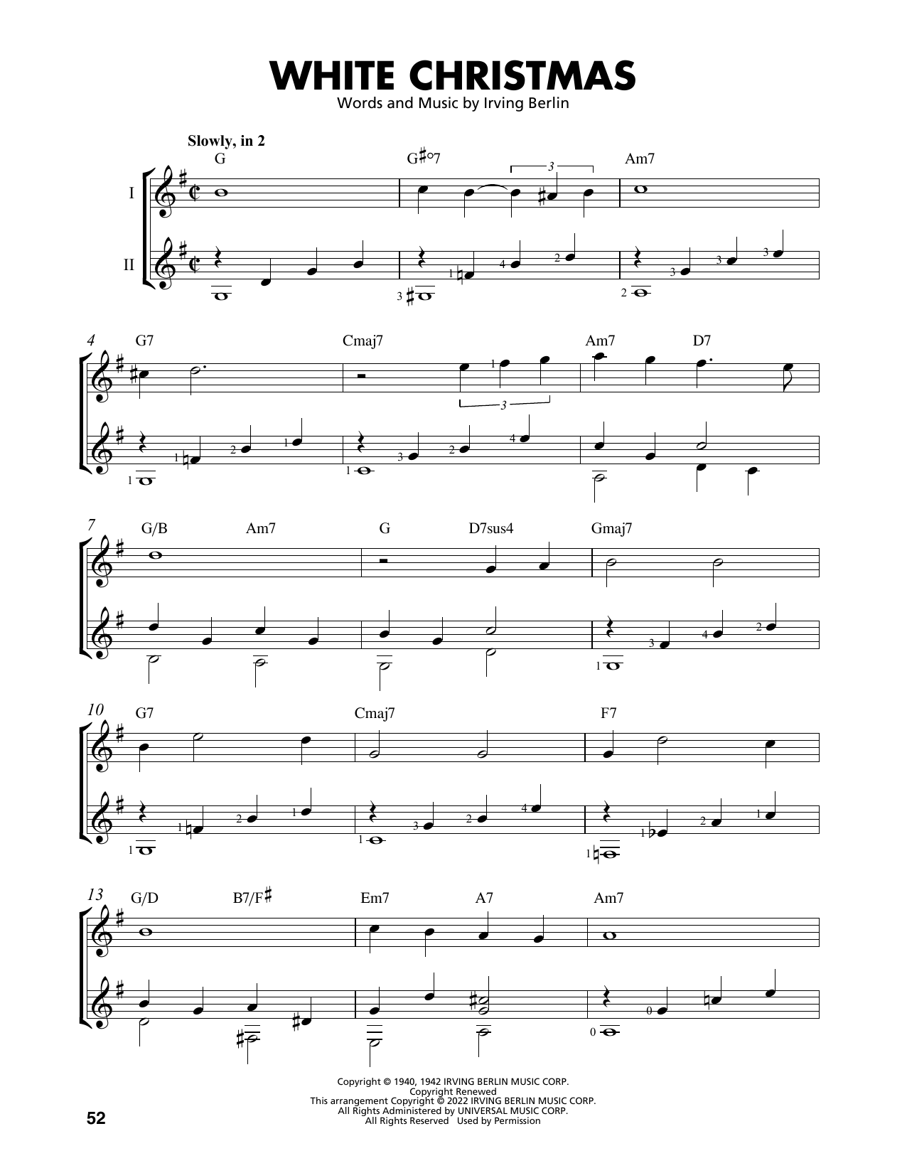 Irving Berlin White Christmas (arr. Mark Phillips) sheet music notes and chords. Download Printable PDF.