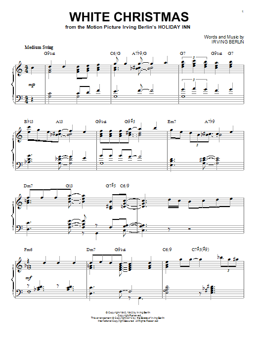 Irving Berlin White Christmas [Jazz version] (arr. Brent Edstrom) sheet music notes and chords. Download Printable PDF.