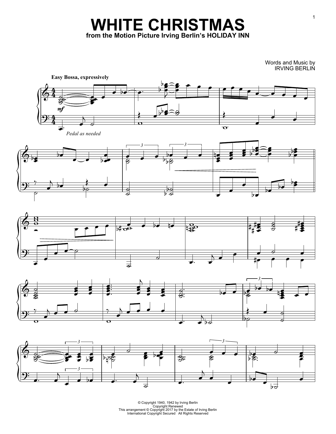 Irving Berlin White Christmas [Jazz version] sheet music notes and chords. Download Printable PDF.