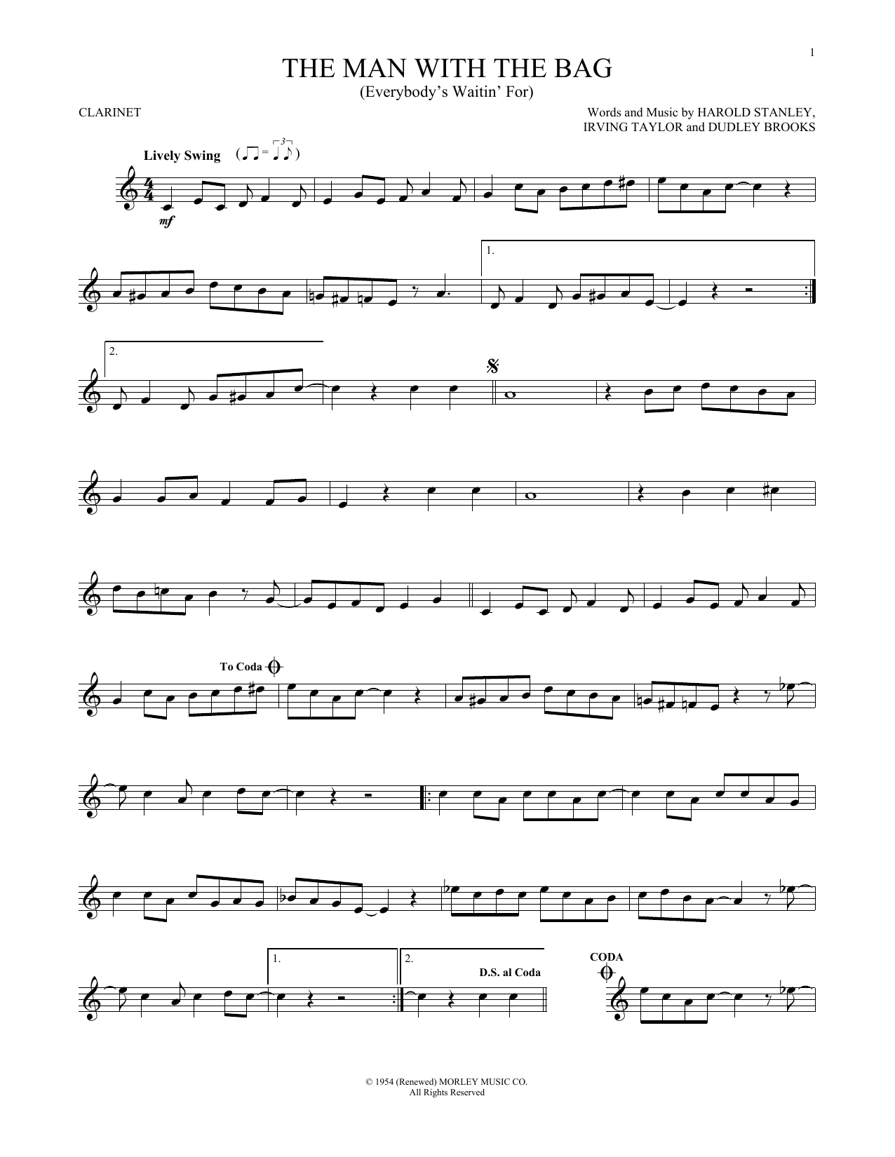 Irving Taylor (Everybody's Waitin' For) The Man With The Bag sheet music notes and chords. Download Printable PDF.