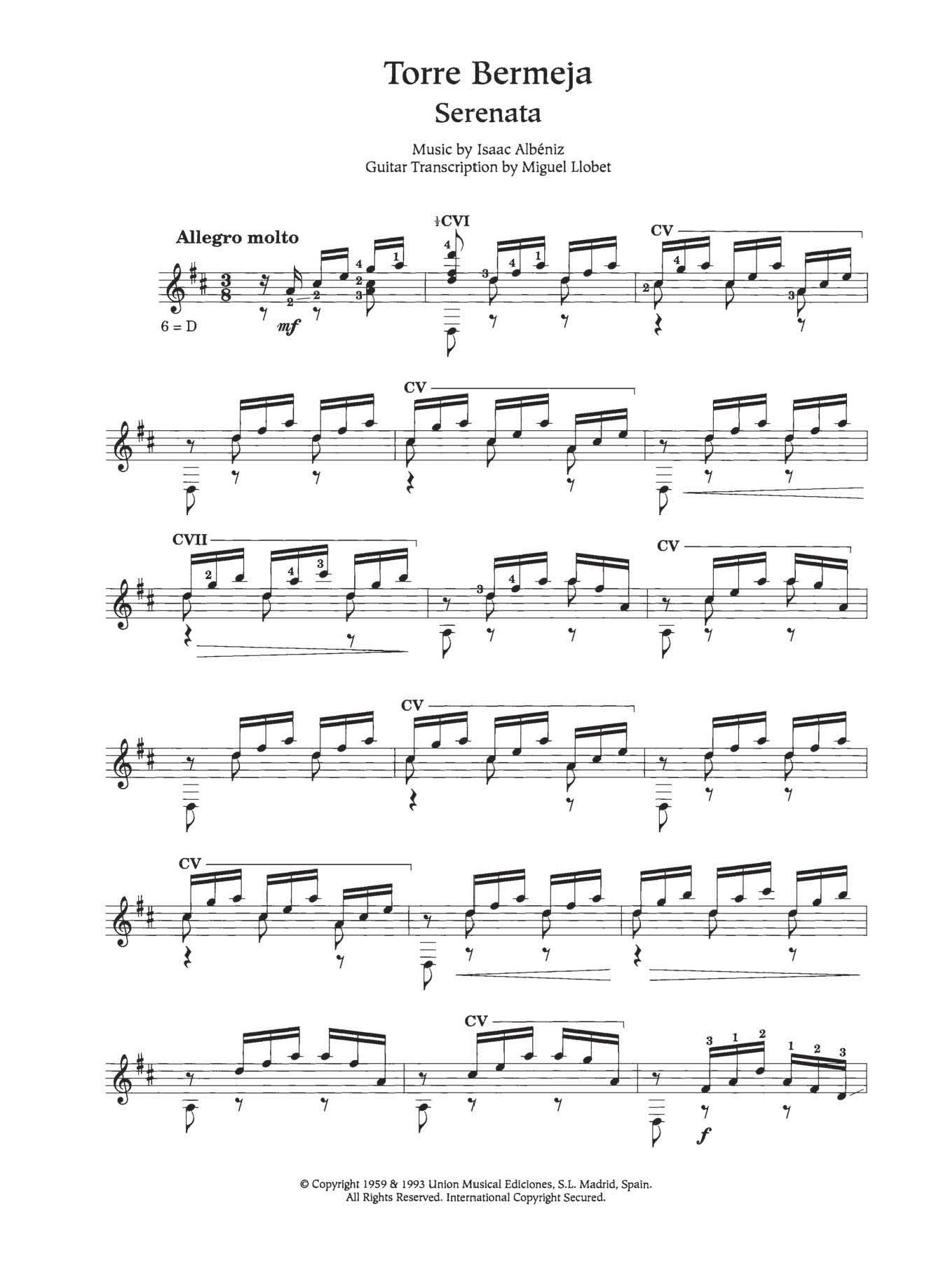 Isaac Albeniz Torre Bermeja sheet music notes and chords. Download Printable PDF.