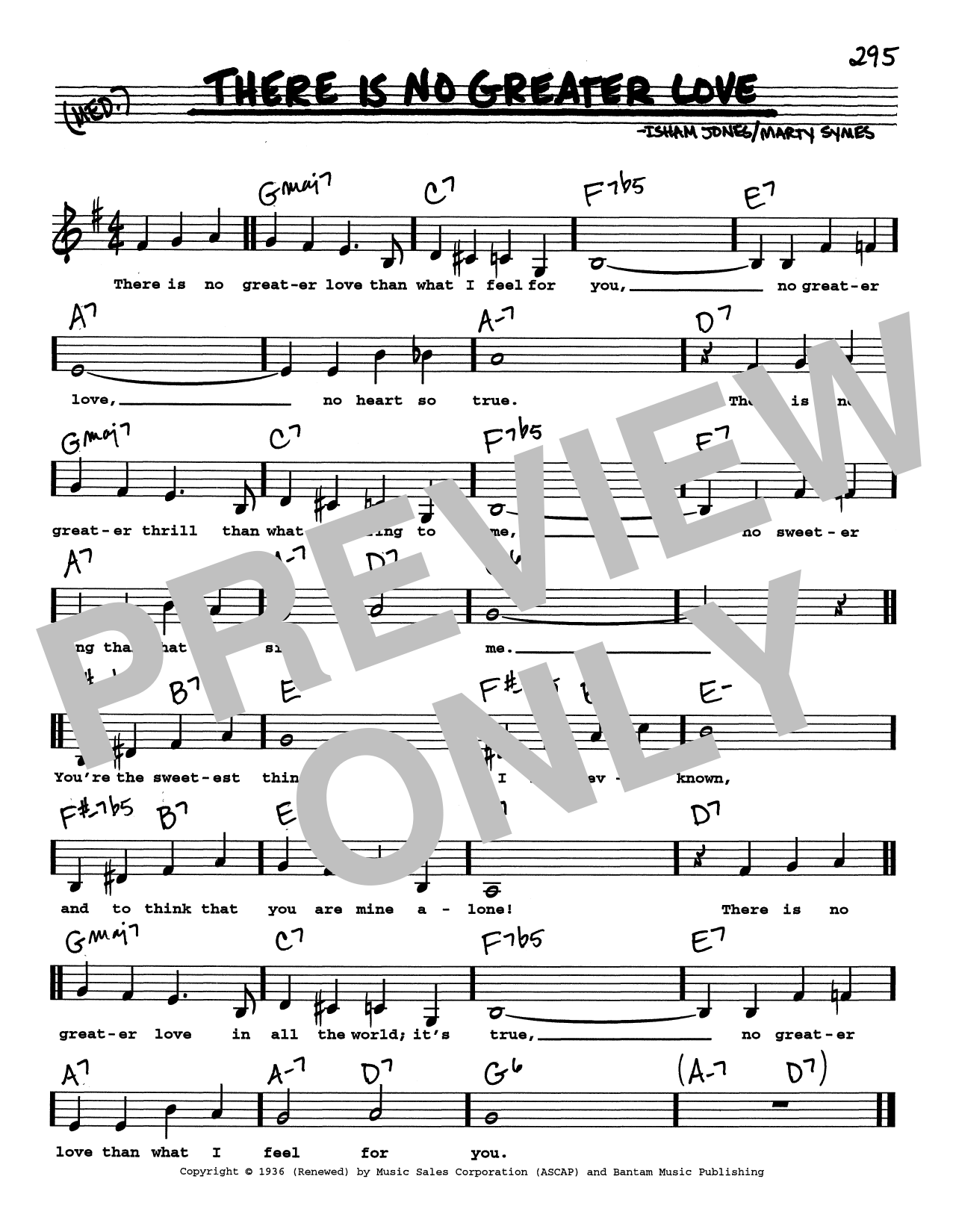 Isham Jones (There Is) No Greater Love (Low Voice) sheet music notes and chords. Download Printable PDF.