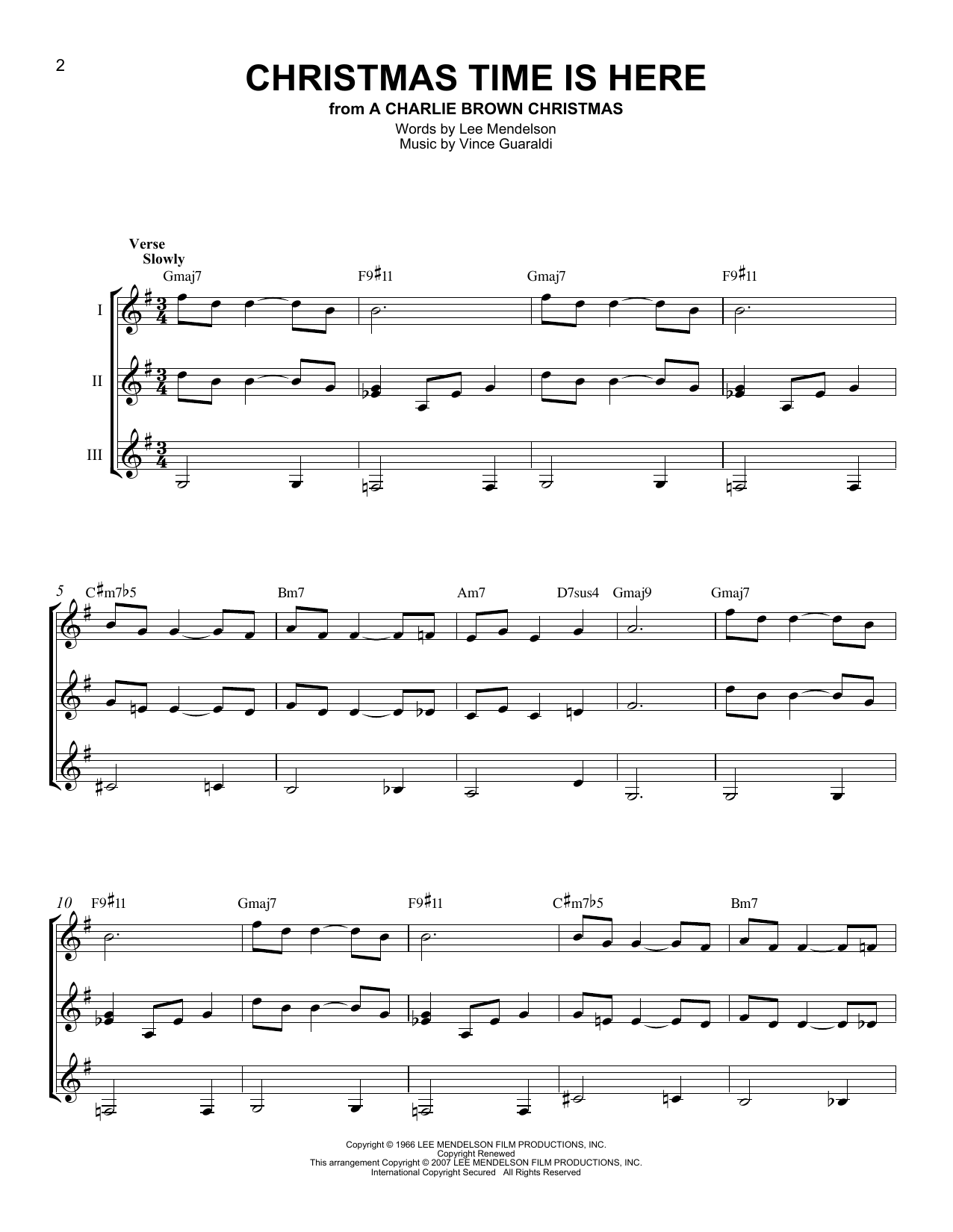 Vince Guaraldi Christmas Time Is Here sheet music notes and chords. Download Printable PDF.