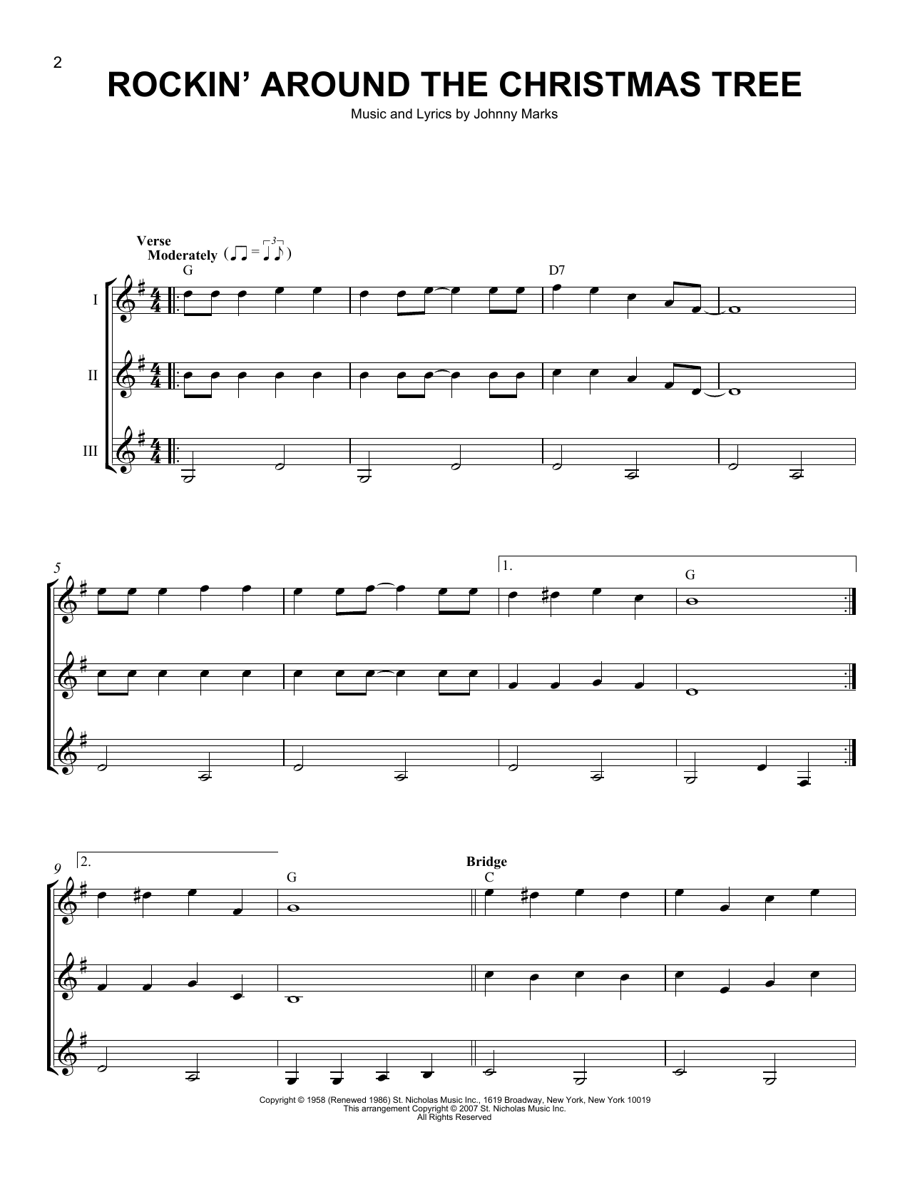 J Arnold Rockin' Around The Christmas Tree sheet music notes and chords. Download Printable PDF.