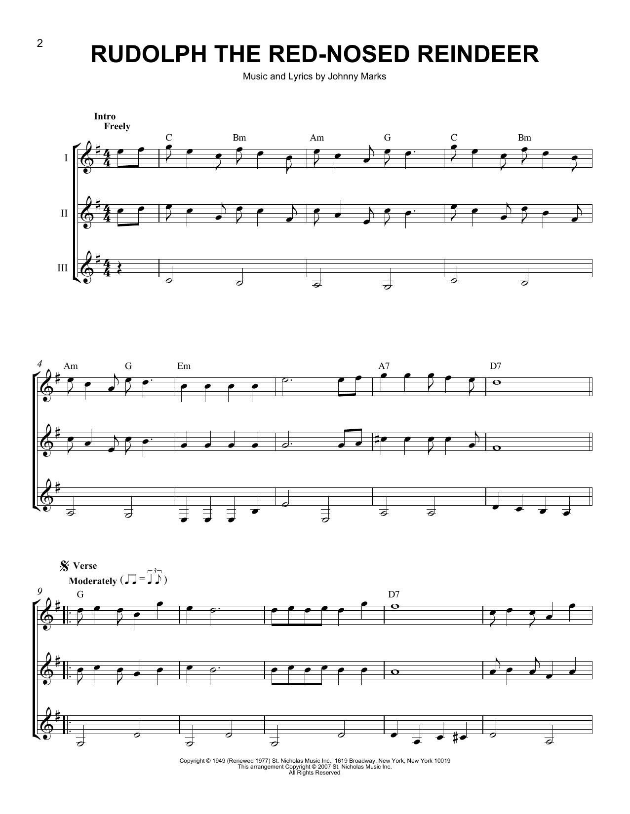 J Arnold Rudolph The Red-Nosed Reindeer sheet music notes and chords. Download Printable PDF.