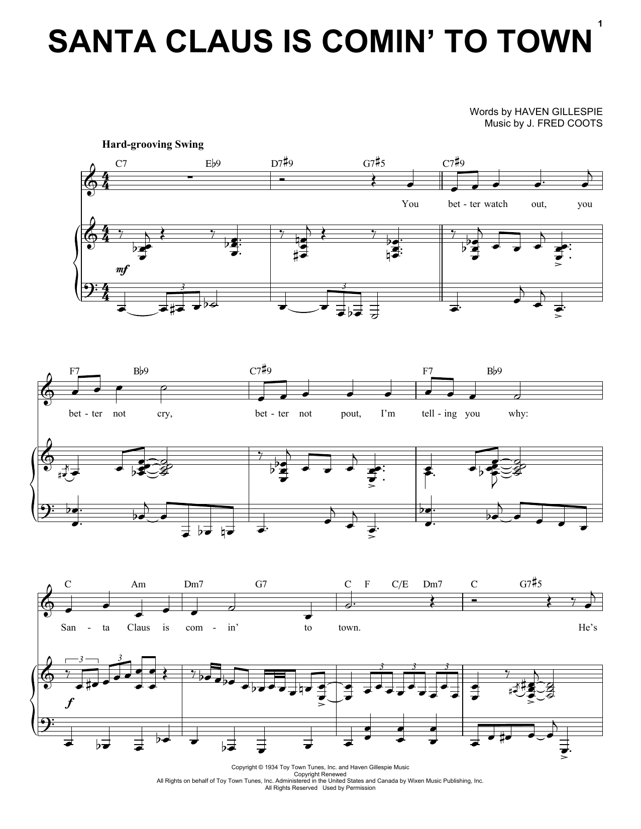 J. Fred Coots Santa Claus Is Comin' To Town [Jazz Version] (arr. Brent Edstrom) sheet music notes and chords. Download Printable PDF.