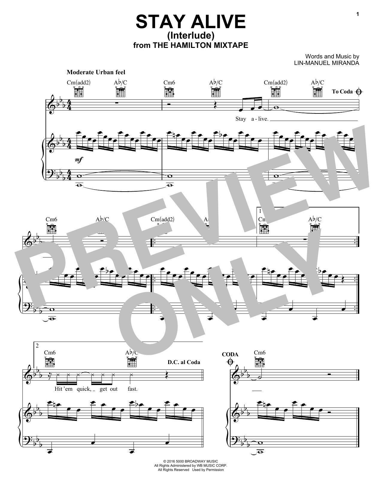 J. Period & Stro Elliot Stay Alive (Interlude) sheet music notes and chords. Download Printable PDF.