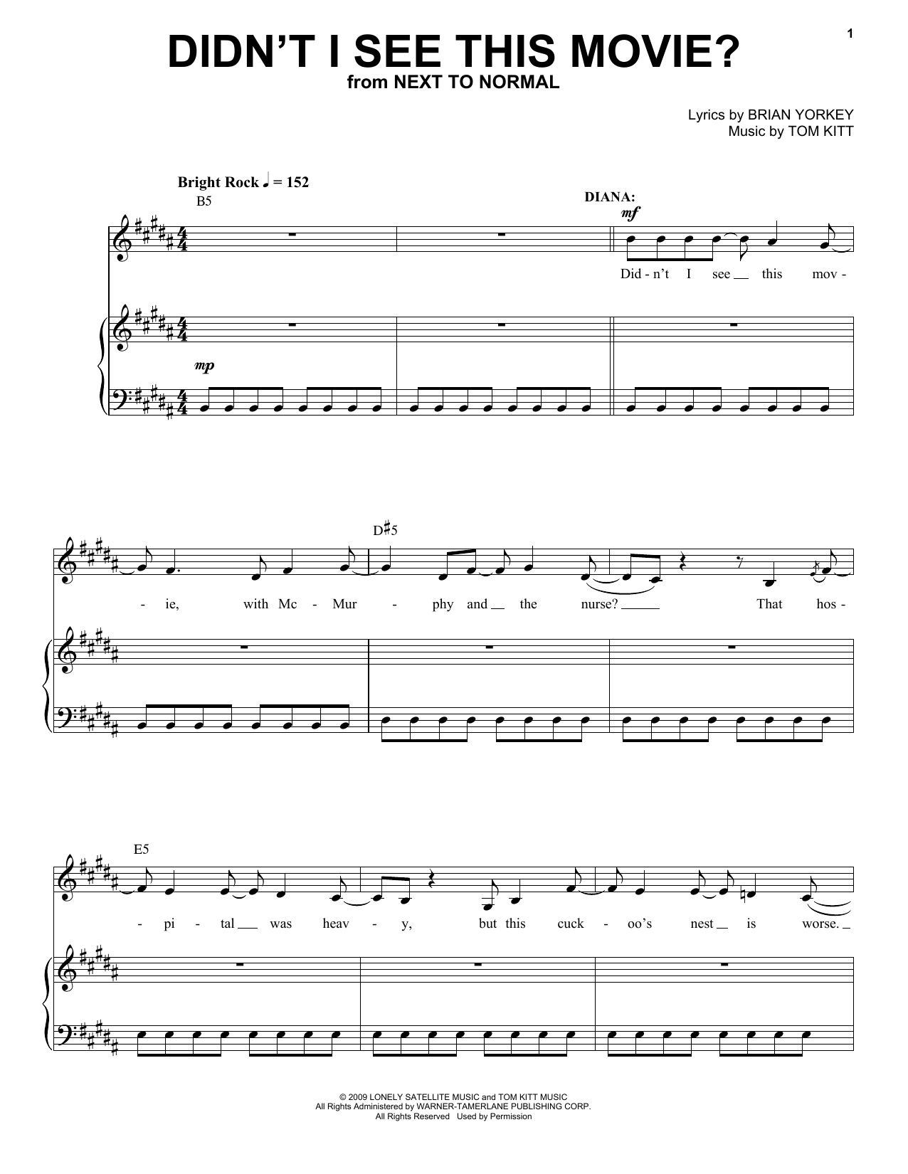 J. Robert Spencer & Alice Ripley Didn't I See This Movie? (from Next to Normal) sheet music notes and chords. Download Printable PDF.