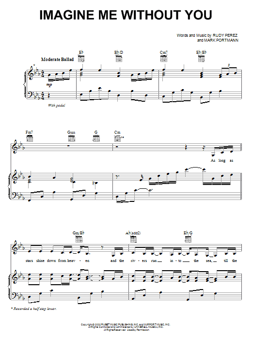 Jaci Velasquez Imagine Me Without You sheet music notes and chords. Download Printable PDF.