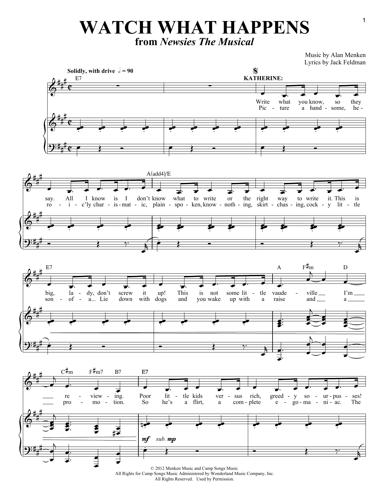 Jack Feldman Watch What Happens sheet music notes and chords. Download Printable PDF.