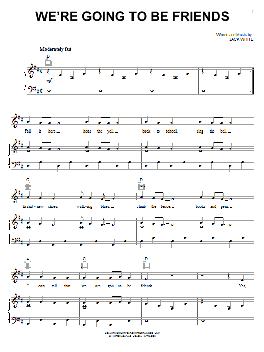 Jack Johnson We're Going To Be Friends sheet music notes and chords. Download Printable PDF.