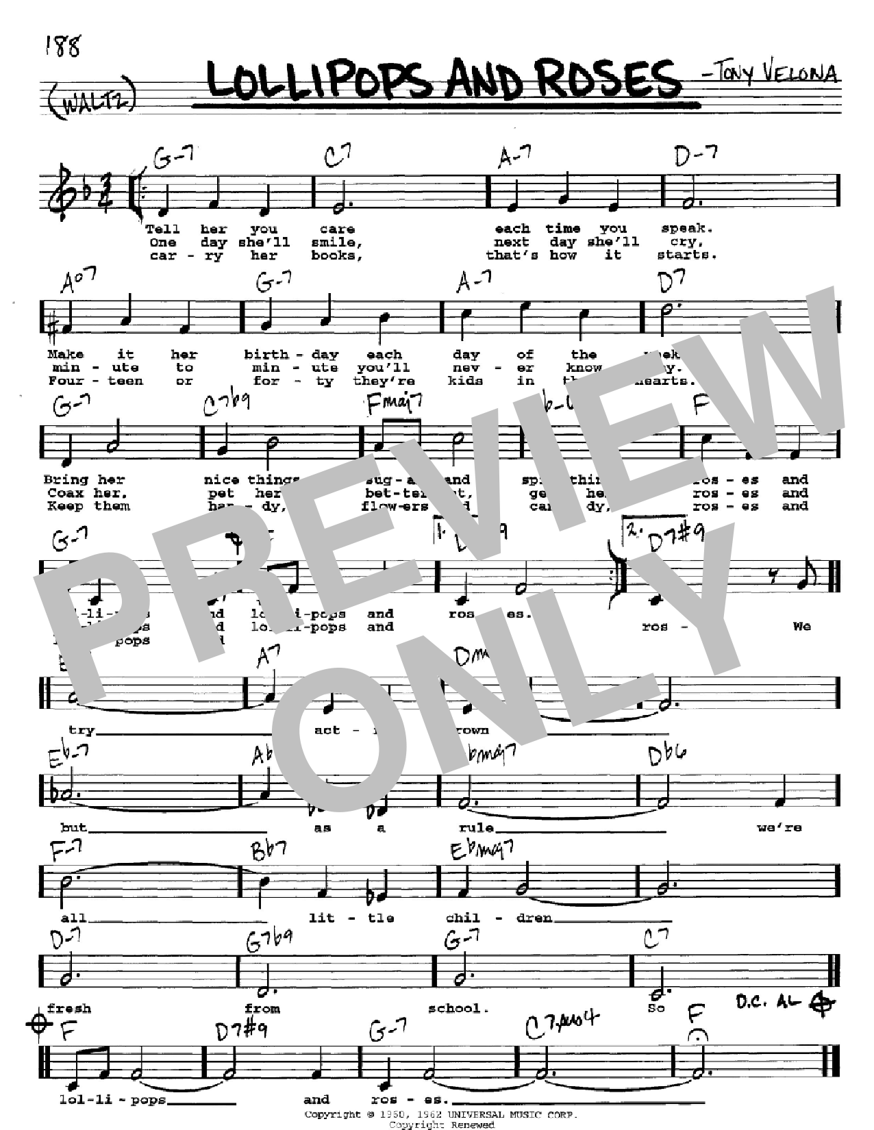 Jack Jones Lollipops And Roses sheet music notes and chords. Download Printable PDF.