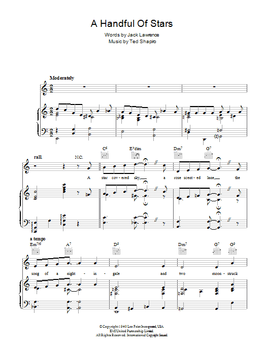 Learn to play Jack Lawrence A Handful Of Stars sheet music for Piano, Vocal & Guitar Chords in minutes. Price: 7.8900$ Jack Lawrence A Handful Of Stars sheet music notes and chords arranged for Piano, Vocal & Guitar Chords