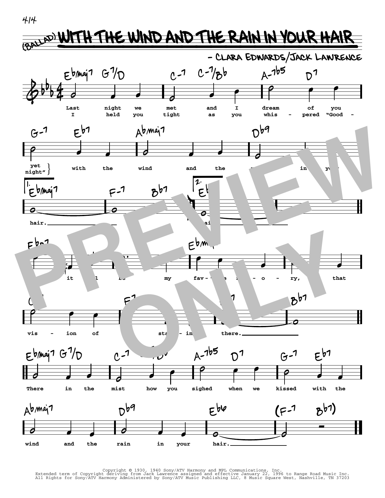Learn to play Jack Lawrence and Clara Edwards With The Wind And The Rain In Your Hair (High Voice) sheet music for Real Book – Melody, Lyrics & Chords in minutes. Price: 5.9900$ Jack Lawrence and Clara Edwards With The Wind And The Rain In Your Hair (High Voice) sheet music notes and chords arranged for Real Book – Melody, Lyrics & Chords