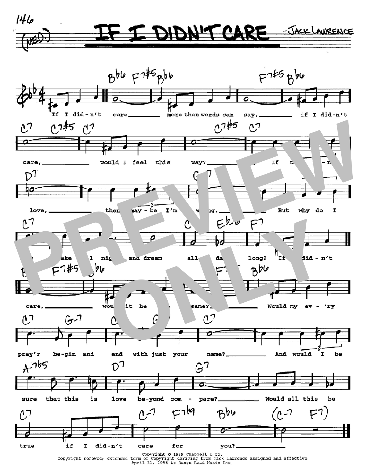 Jack Lawrence If I Didn't Care sheet music notes and chords. Download Printable PDF.