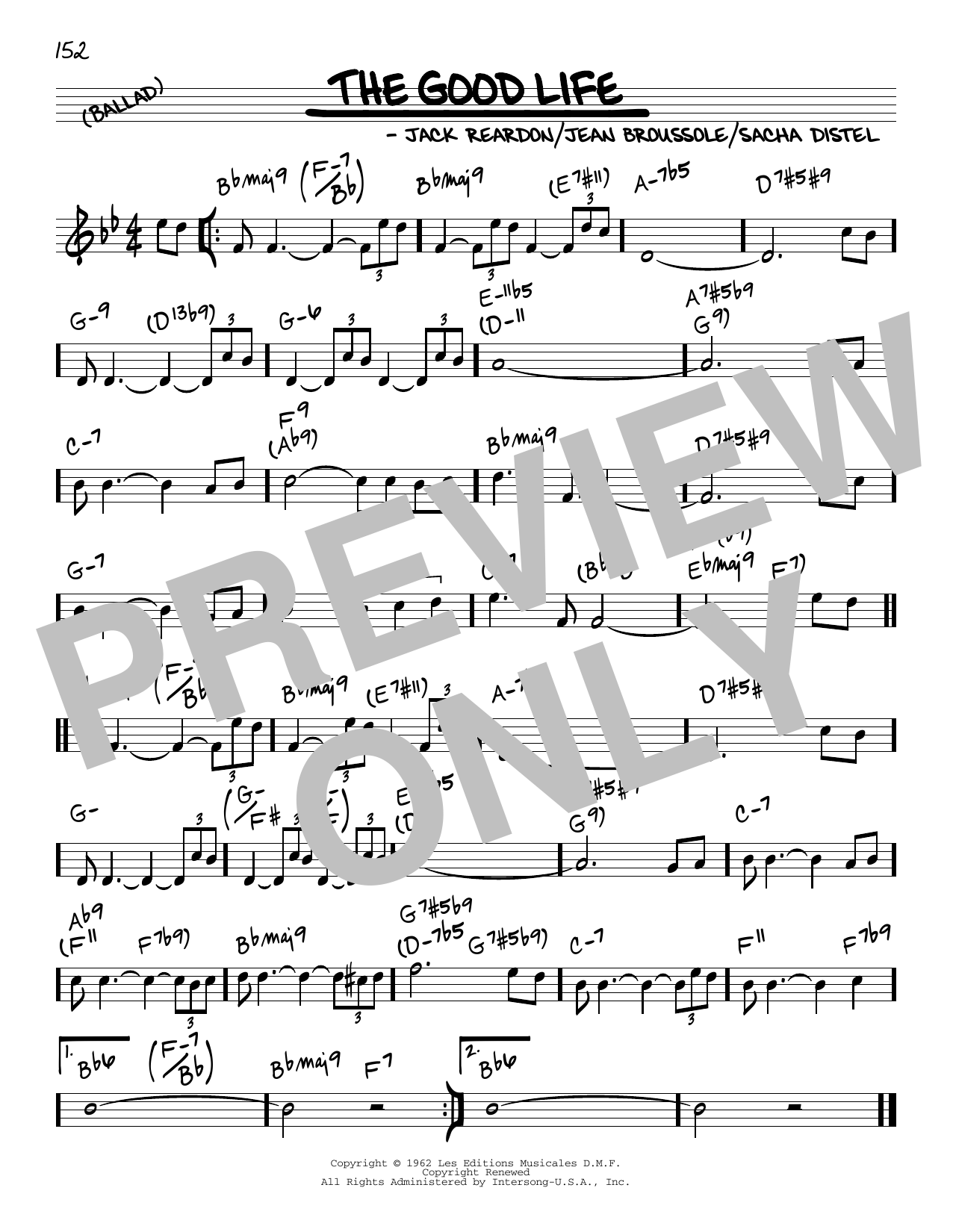 Jack Reardon The Good Life sheet music notes and chords. Download Printable PDF.