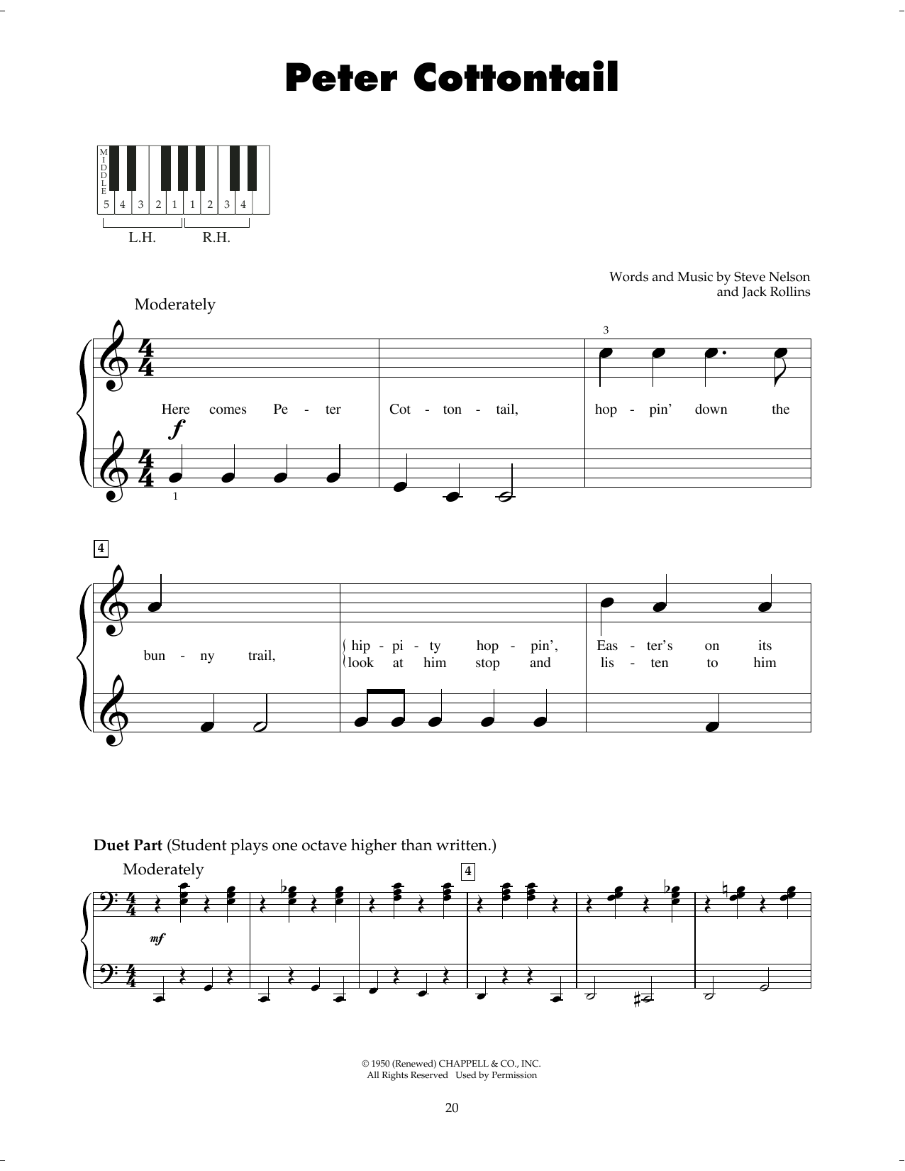 Jack Rollins Peter Cottontail sheet music notes and chords. Download Printable PDF.