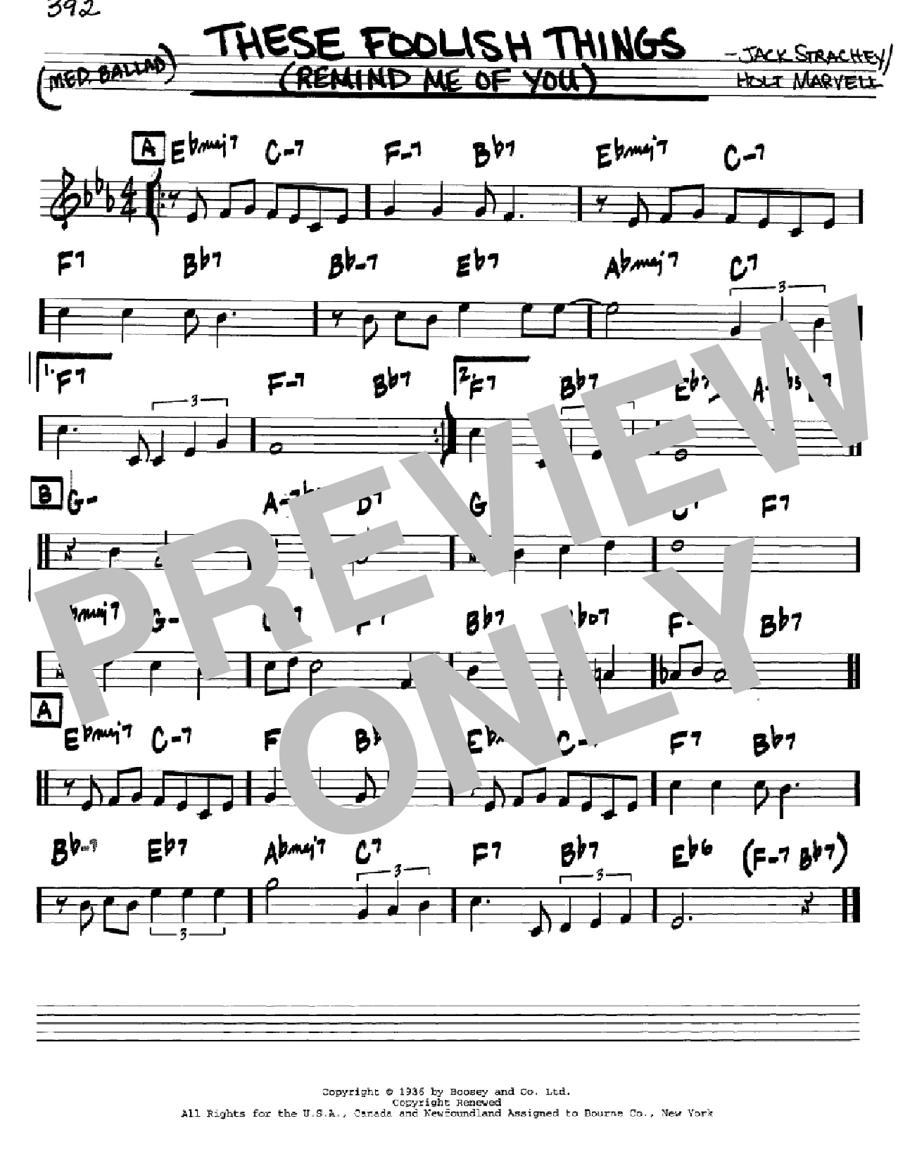 Holt Marvell These Foolish Things (Remind Me Of You) sheet music notes and chords. Download Printable PDF.