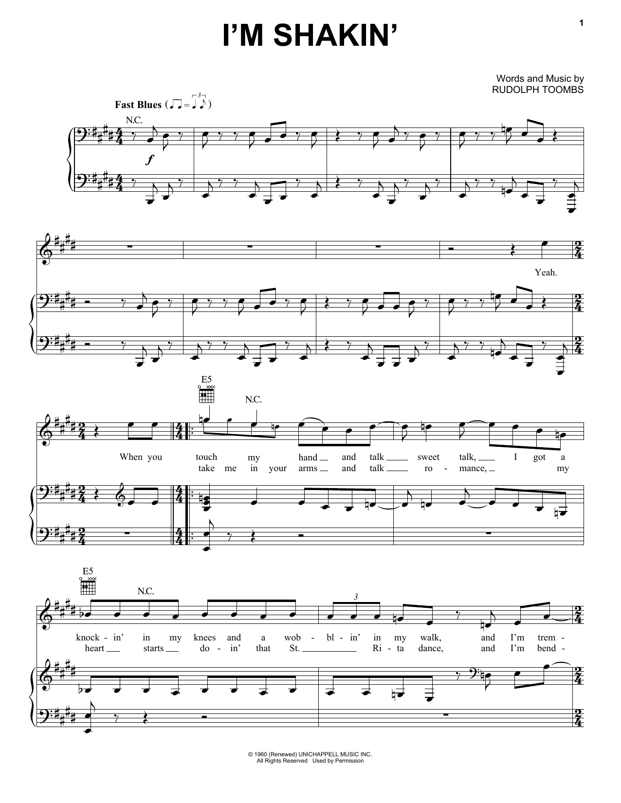 Jack White I'm Shakin' sheet music notes and chords arranged for Piano, Vocal & Guitar Chords (Right-Hand Melody)