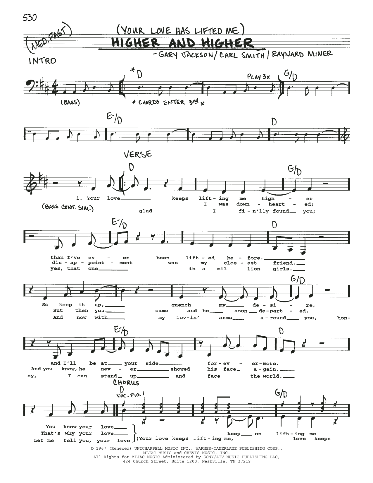 Jackie Wilson (Your Love Has Lifted Me) Higher And Higher sheet music notes and chords. Download Printable PDF.